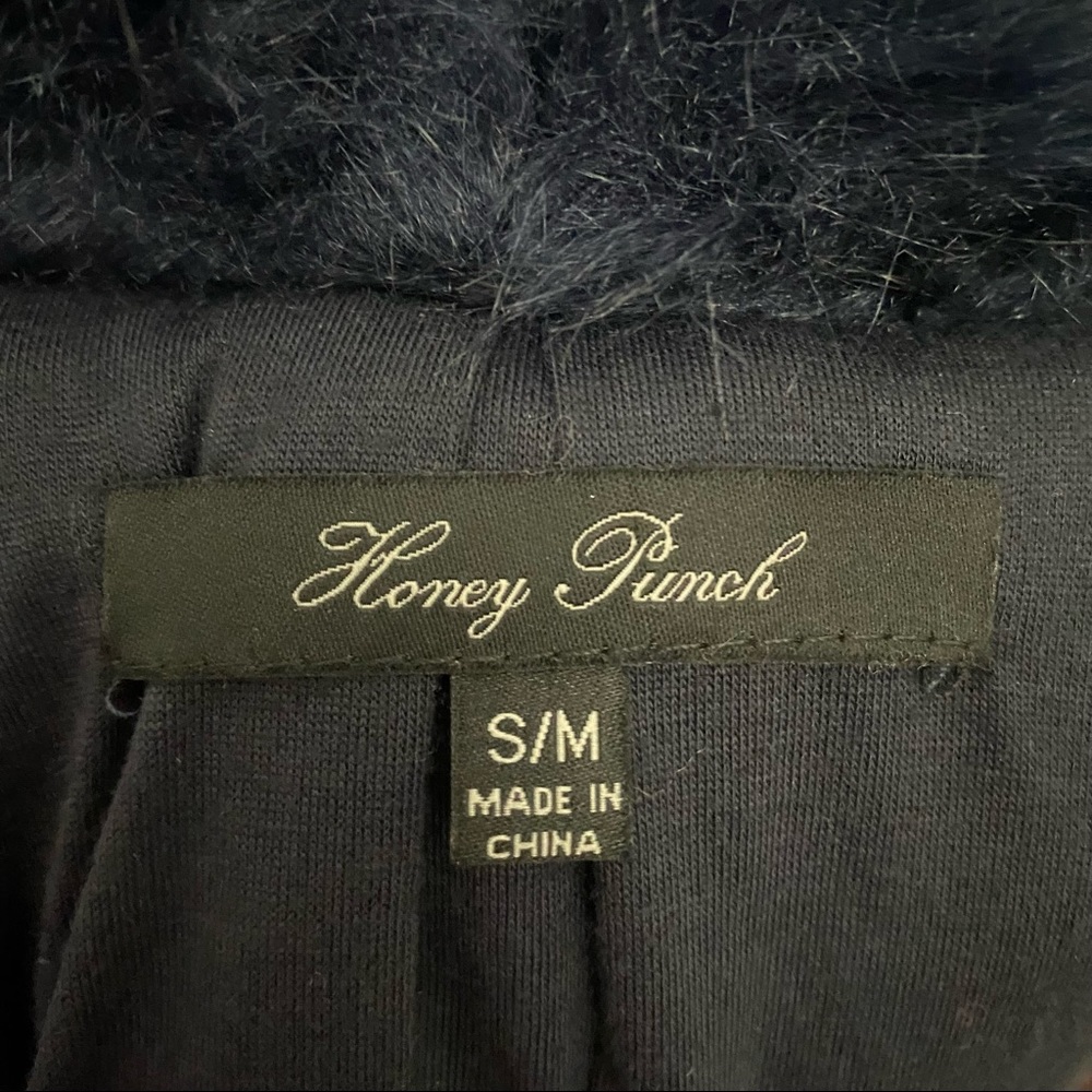 Honey Punch Dark Blue Faux Fur Vest Super Soft Size S/M - Picture 12 of 15